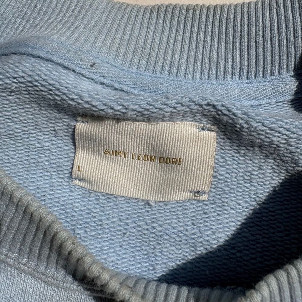 Aime Leon Dore Sports Graphic Crewneck Sweatshirt Light Blue Mens Large - Picture 5 of 12
